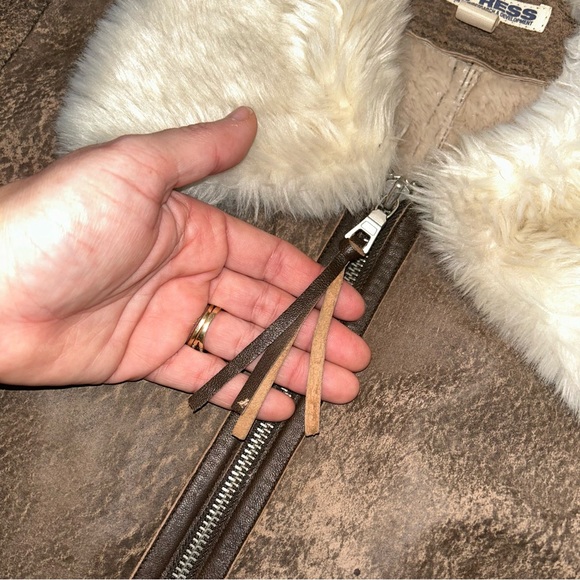 Express Vntg Distressed Genuine Suede Leather Zip Up Softest Faux - Picture 8 of 15